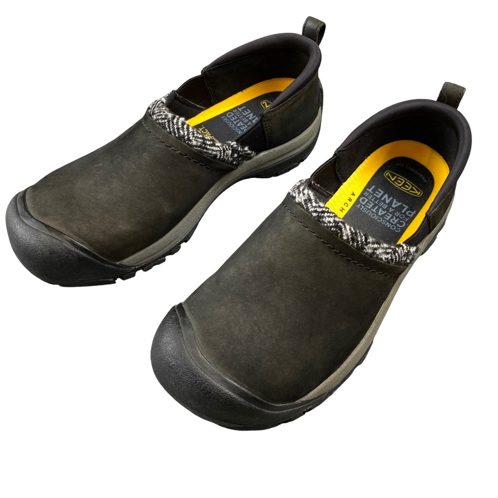 KEEN Kaci II Winter Womens 10 Black Leather Slip On KEEN Warm Shoes 1025448